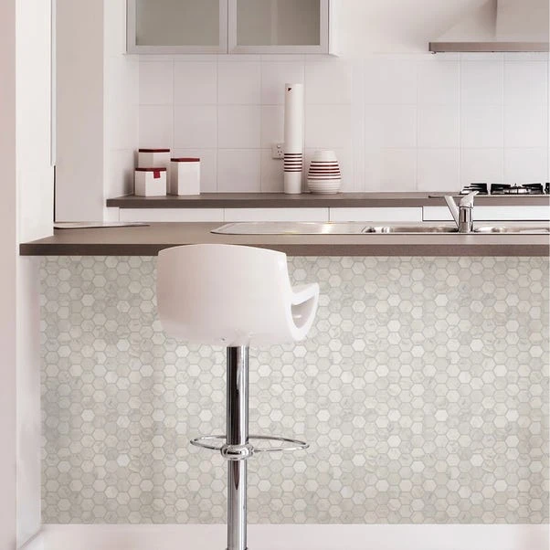 InHome Hexagon Marble Self Adhesive Backsplash Tiles - Image 4