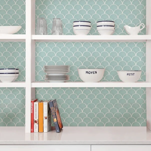 Fine Décor Wallpaper Shell Blue Self Adhesive Backsplash Tiles - Image 3