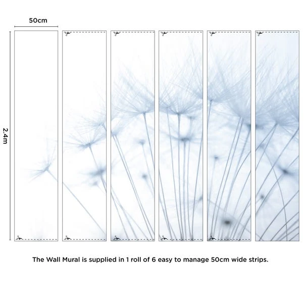 Dunelm Dandelion Mural Blue - Image 4