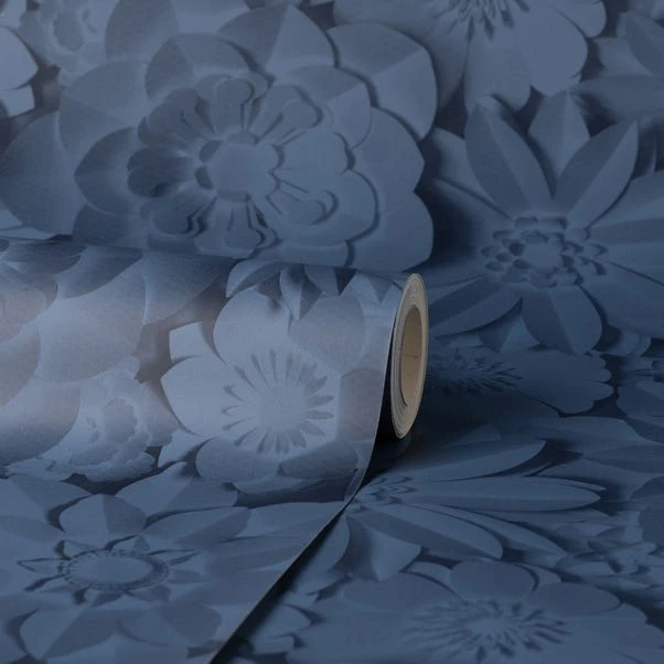 Dunelm Dimensions Floral Navy Wallpaper - Image 3
