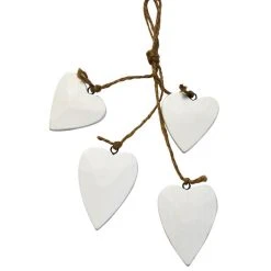 Dunelm Blue Deco Set Of Four Wooden Hanging Hearts