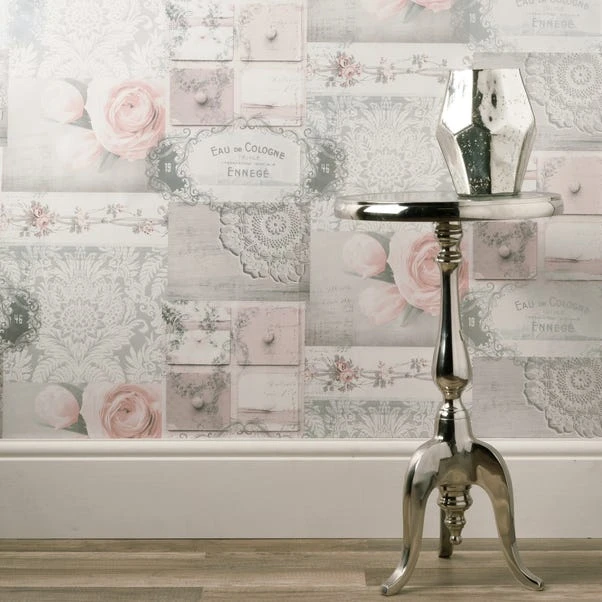 Crown Wallpaper Ophelia Decoupage Blush Wallpaper