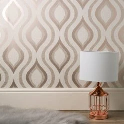 Fine Décor Wallpaper Quartz Geo Rose Gold Wallpaper