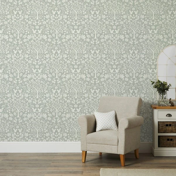 Dunelm Woodland Sage Wallpaper