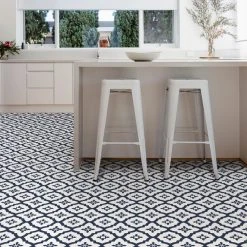 Floorpops Atlas Navy Self Adhesive Floor Tiles
