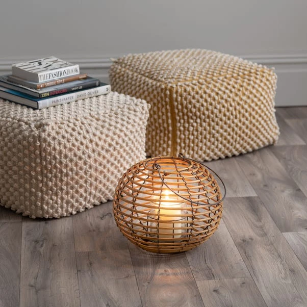 Dunelm Rattan Ball Lantern - Image 2
