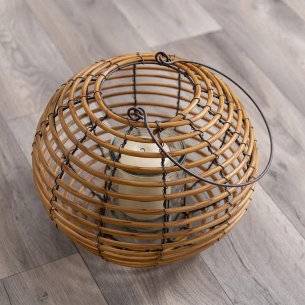 Dunelm Rattan Ball Lantern - Image 4