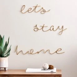 Dunelm Let's Stay Home Wire Wall Art