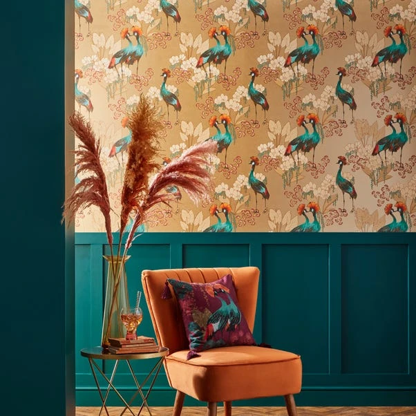 Dunelm Mariba Ochre Wallpaper