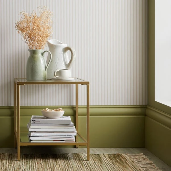 Dunelm Ticking Natural Striped Wallpaper - Image 2
