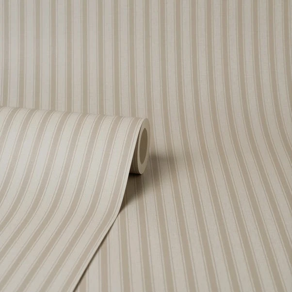 Dunelm Ticking Natural Striped Wallpaper - Image 4
