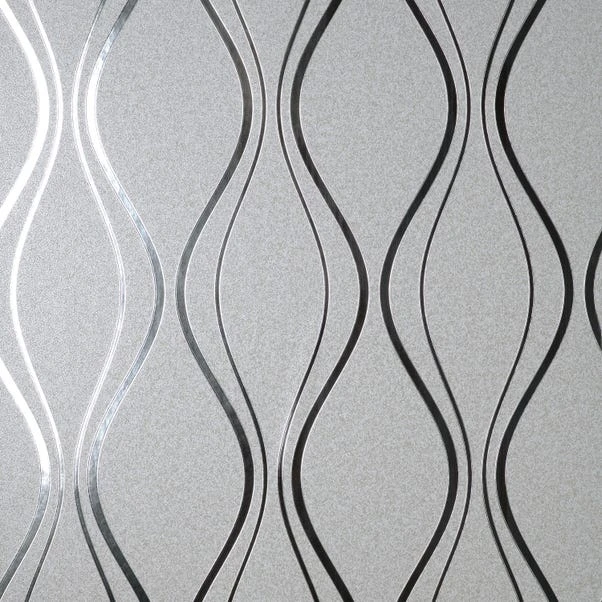 Platinum Rosco Foil Wave Silver Wallpaper - Image 4