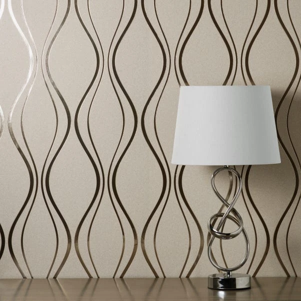 Platinum Rosco Foil Wave Gold Wallpaper - Image 2