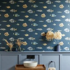 Dunelm Watercolour Fish Wallpaper