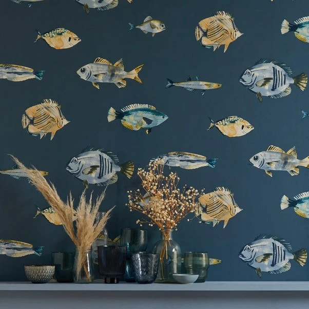 Dunelm Watercolour Fish Wallpaper - Image 4