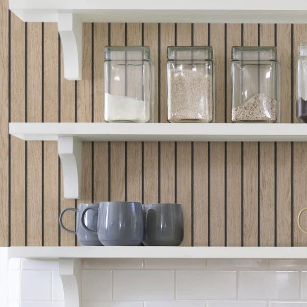 NuWallpaper Nu Wall Self Adhesive Wooden Panel Wall Natural Wallpaper 5 NuWallpaper Nu Wall Self Adhesive Wooden Panel Wall Natural Wallpaper - Image 3