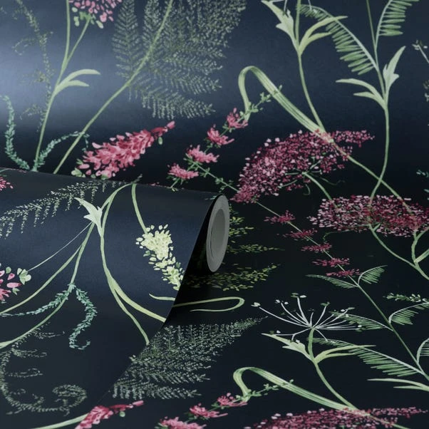 Dorma Winter Garden Navy Wallpaper - Image 3