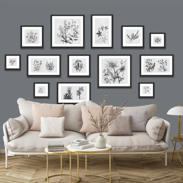 Dunelm Botanical Gallery Wall Grey Mural