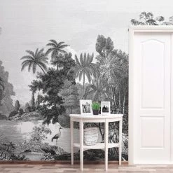Dunelm Vintage Tropical Black And White Mural