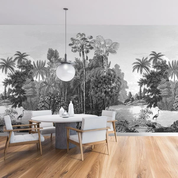 Dunelm Vintage Tropical Black And White Mural - Image 2