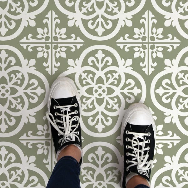 Floorpops Gothic Sage Self Adhesive Floor Tiles - Image 3