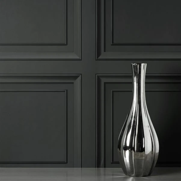 Dunelm Square Panel Black Wallpaper - Image 2