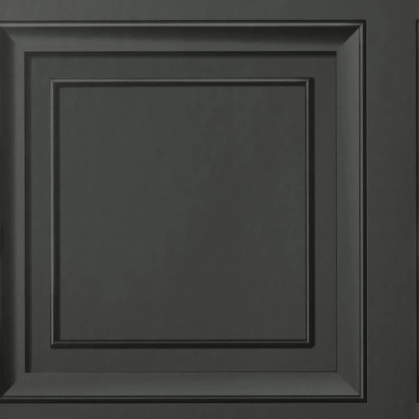 Dunelm Square Panel Black Wallpaper - Image 4