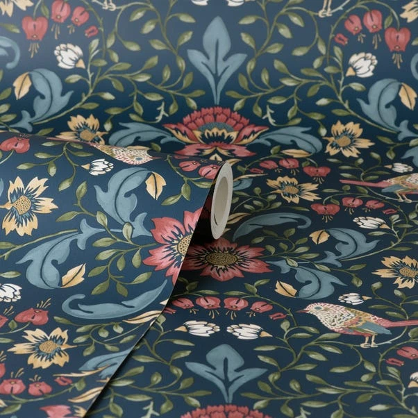 Dunelm Ruskin Navy Wallpaper 5 Dunelm Ruskin Navy Wallpaper - Image 3