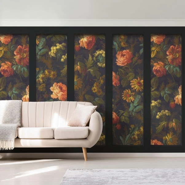 Dunelm Vintage Floral Black Mural - Image 2