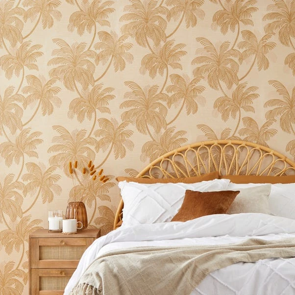 Dunelm Palm Print Natural Wallpaper 3 Dunelm Palm Print Natural Wallpaper