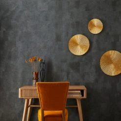 Dunelm Textured Vinyl Square Black Wallpaper