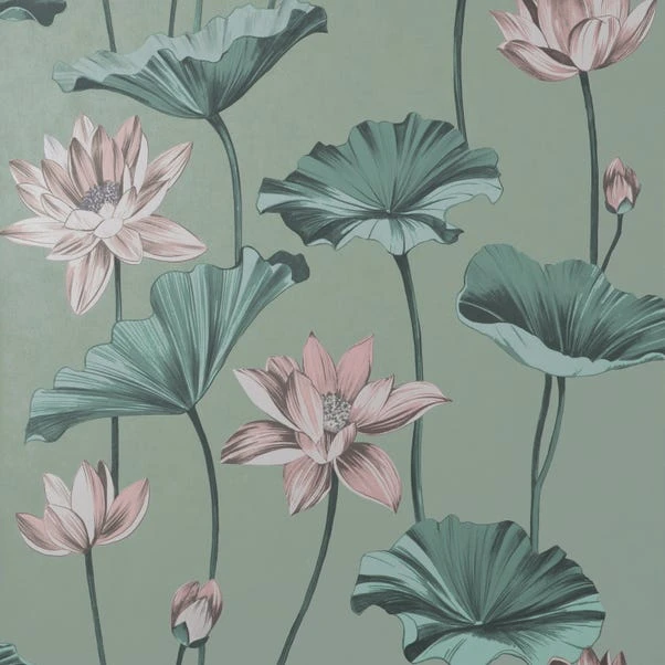 Dunelm Waterlily Lilypad Wallpaper - Image 2