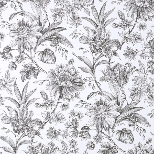 Brewster Etched Floral Mono Self Adhesive Wallpaper - Image 2