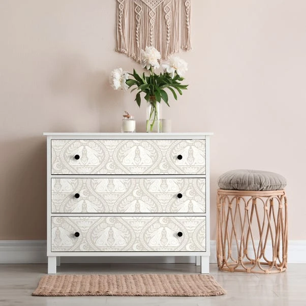 Brewster Rabbits Natural Self Adhesive Wallpaper