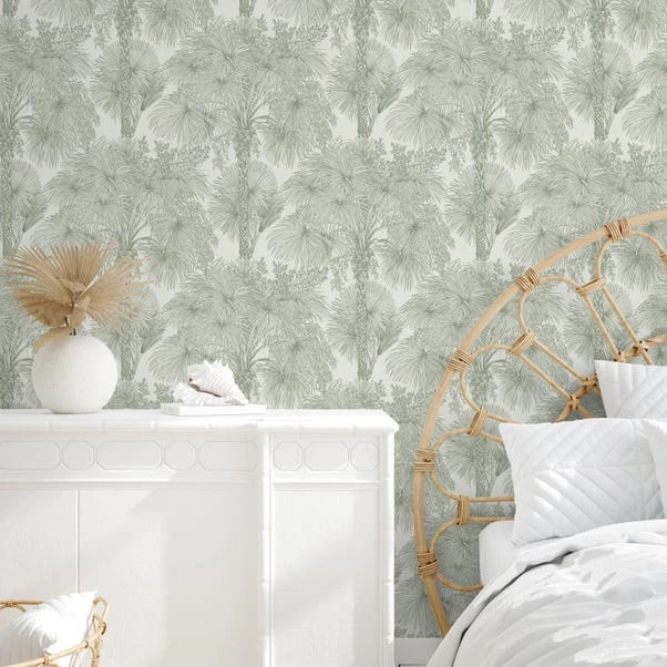 Brewster Vintage Tropical Sage Self Adhesive Wallpaper - Image 4
