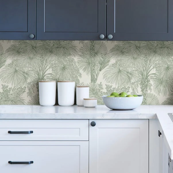 Brewster Vintage Tropical Sage Self Adhesive Wallpaper - Image 5