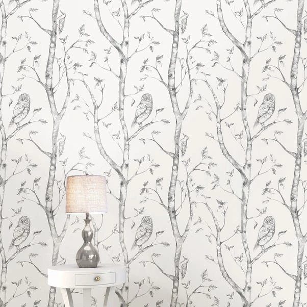 NuWallpaper Woods Grey Self Adhesive Wallpaper