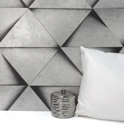 Fine Décor Wallpaper Dimensions Silver Triangle 3D Wallpaper