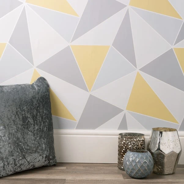 Fine Décor Wallpaper Apex Geo Sidewall Yellow Wallpaper 3 Fine Décor Wallpaper Apex Geo Sidewall Yellow Wallpaper