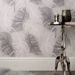 Coloroll Wallpaper Coloroll Feather Dappled Grey Wallpaper