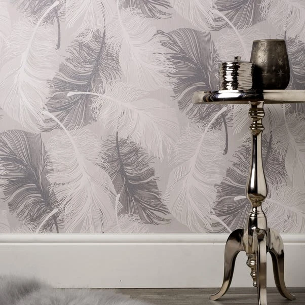 Coloroll Wallpaper Coloroll Feather Dappled Grey Wallpaper