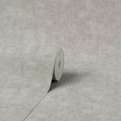 Fine Décor Wallpaper Milano Hessian Grey Vinyl Wallpaper