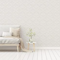 Fine Décor Wallpaper Milano Wave Off White Vinyl Wallpaper