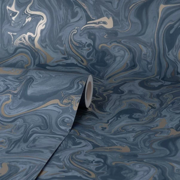 Fine Décor Wallpaper Marble Navy Wallpaper - Image 3