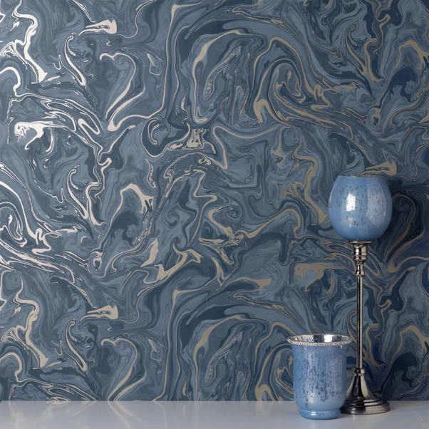 Fine Décor Wallpaper Marble Navy Wallpaper - Image 4