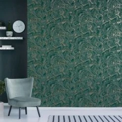 Fine Décor Wallpaper Marble Emerald Wallpaper