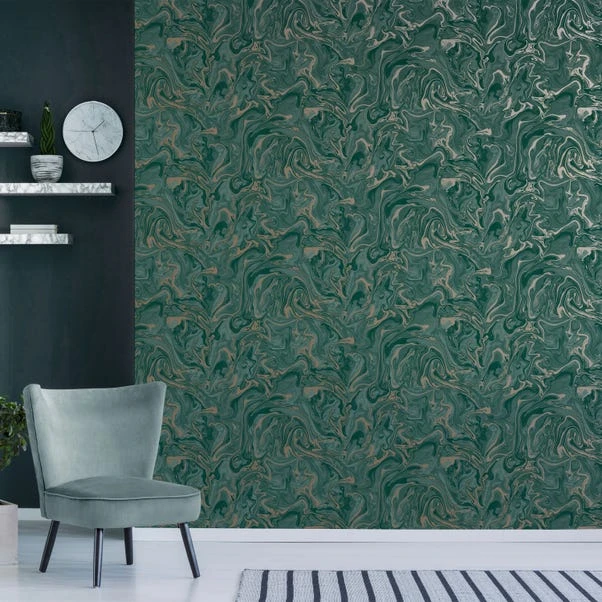 Fine Décor Wallpaper Marble Emerald Wallpaper