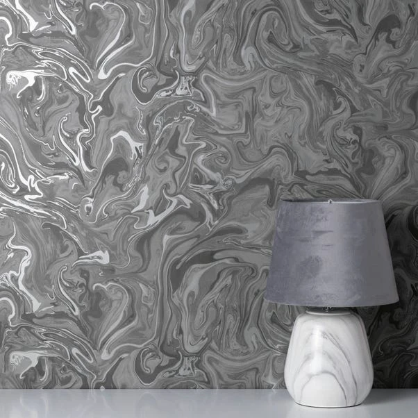 Fine Décor Wallpaper Marble Charcoal Wallpaper - Image 4