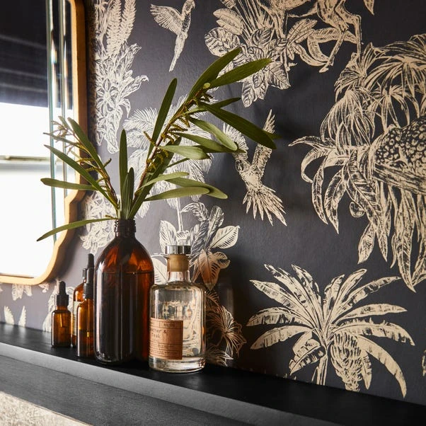 Dunelm Amazonia Gold And Charcoal Wallpaper - Image 5