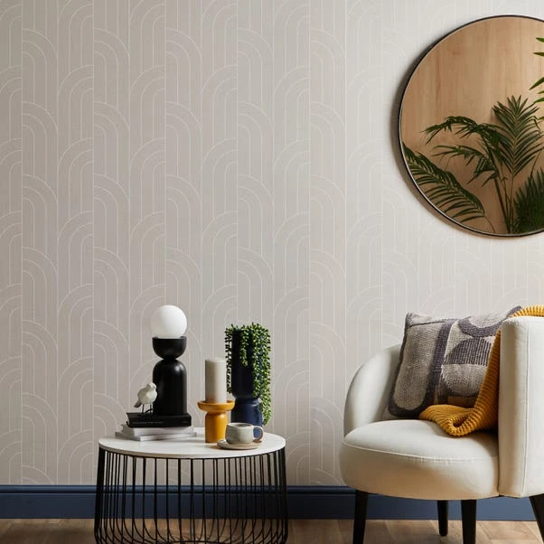Dunelm Arches Grey Wallpaper